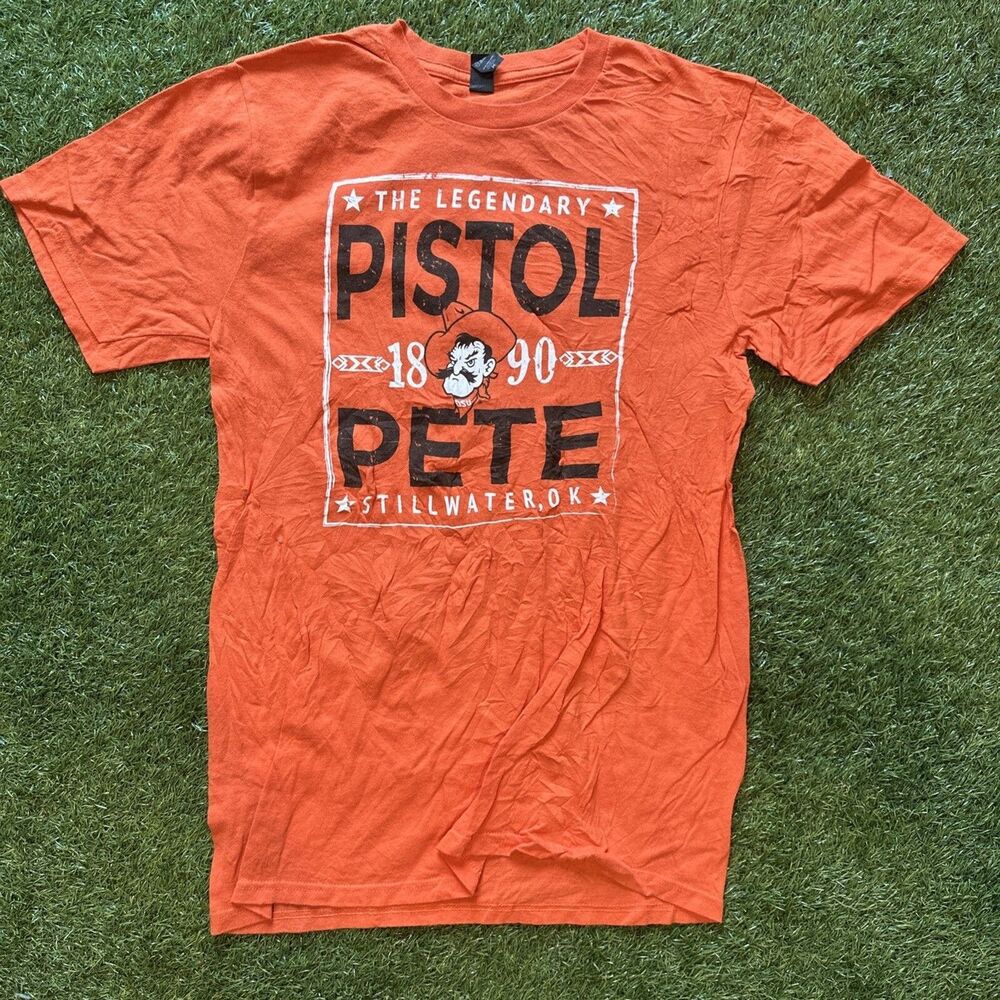 OSU Alumni Association Oklahoma State Legendary Pistol Pete Orange Shirt Mens M